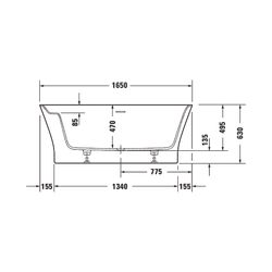 Duravit Cape Cod Badewanne 495x780x1650mm, Mattweiß, Oval, Freistehend, 2 Rück... DURAVIT-700459000000000 4063382014283 (Abb. 1)