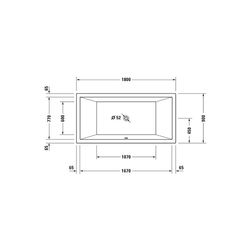 Duravit Starck Wannen Badewanne 485x900x1800mm, 252l, Weiß glänzend, Rechtecki... DURAVIT-700052000000000 4021534306389 (Abb. 1)
