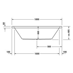 Duravit Starck Wannen Badewanne 485x900x1800mm, 252l, Weiß glänzend, Rechtecki... DURAVIT-700052000000000 4021534306389 (Abb. 1)
