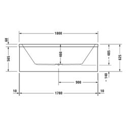 Duravit Starck Wannen Badewanne 485x900x1800mm, 252l, Weiß glänzend, Rechtecki... DURAVIT-700052000000000 4021534306389 (Abb. 1)