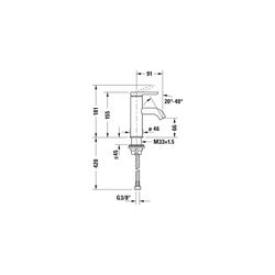 Duravit C.1 Einhebel-Waschtischmischer S, Chrom, 5l/min, Hebelgriff, Ausladung 91... DURAVIT-C11010002010 7612158491017 (Abb. 1)