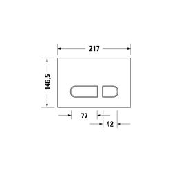 Duravit DuraSystem A1 Betätigungsplatte mechanisch für WC Dual Flush Aufgesetzt/F... DURAVIT-WD5001031000 4063382317117 (Abb. 1)