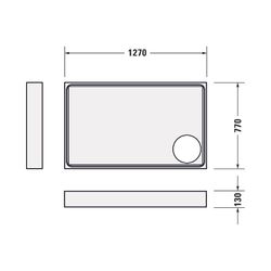 Duravit Starck Slimline Duschwanne 800x1300x60mm, Rechteckig, Weiß glänzend, a... DURAVIT-720235000000000 4053424689081 (Abb. 1)