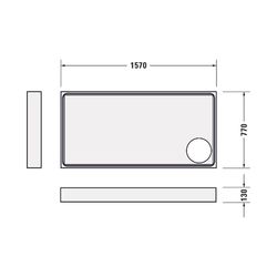Duravit Starck Slimline Duschwanne 800x1600x60mm, Rechteckig, Weiß glänzend, A... DURAVIT-720238000000001 4053424691909 (Abb. 1)