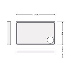 Duravit Starck Slimline Duschwanne 900x1500x60mm, Rechteckig, Weiß glänzend, a... DURAVIT-720243000000000 4053424689166 (Abb. 1)