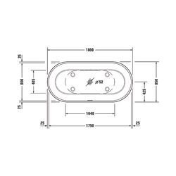 Duravit Luv Badewanne 615x850x1800mm, 252l, Mattweiß, Oval, Freistehend, 2 Rüc... DURAVIT-700434000000000 4053424180199 (Abb. 1)