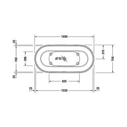 Duravit Luv Badewanne 615x750x1600mm, 165l, Mattweiß, Oval, Freistehend, 2 Rüc... DURAVIT-700461000000000 4063382014269 (Abb. 1)