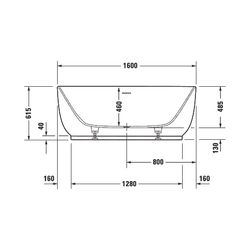 Duravit Luv Badewanne 615x750x1600mm, 165l, Mattweiß, Oval, Freistehend, 2 Rüc... DURAVIT-700461000000000 4063382014269 (Abb. 1)
