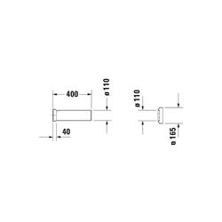 Duravit Ablaufstutzen mit Rosette, Abgang waagerecht, Weiß... DURAVIT-0014290000 4021534000454 (Abb. 1)