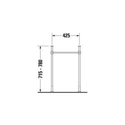 Duravit Vero Metallkonsole 425x425x715-780mm, für 045450, Chrom poliert, Höhenverst... DURAVIT-0030651000 4021534272745 (Abb. 1)