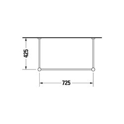 Duravit Vero Metallkonsole 425x725x715-780mm, für 045480, Chrom poliert, Höhenverst... DURAVIT-0030661000 4021534272752 (Abb. 1)