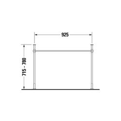 Duravit Vero Metallkonsole 425x925x715-780mm, für 045410, Chrom poliert, Höhenverst... DURAVIT-0030671000 4021534272769 (Abb. 1)