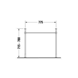 Duravit Vero Metallkonsole 455x808x715-780mm, für 032985, Chrom poliert, Höhenverst... DURAVIT-0030711000 4021534458019 (Abb. 1)
