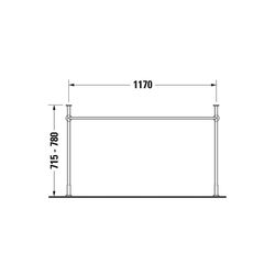 Duravit Vero Metallkonsole 440x1200x715-780mm, für 032912, Chrom poliert, Höhenvers... DURAVIT-0030731000 4021534458033 (Abb. 1)
