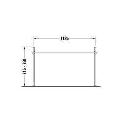 Duravit Vero Metallkonsole 425x1125x715-780mm, für 045412, Chrom poliert, Höhenvers... DURAVIT-0030741000 4021534583186 (Abb. 1)