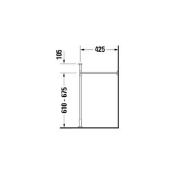 Duravit Vero Metallkonsole 425x625x715-780mm, für 045470, Chrom poliert, Höhenverst... DURAVIT-0030751000 4021534786716 (Abb. 1)