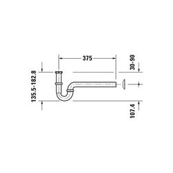 Duravit Röhrensiphon Universal 1 1/4" mit verlängertem Ablaufrohr für Waschtische, ... DURAVIT-0050260000 4021534003370 (Abb. 1)