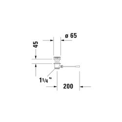 Duravit Kniehebelventil, Betätigung waagerecht, Chrom... DURAVIT-0050311000 4021534154751 (Abb. 1)