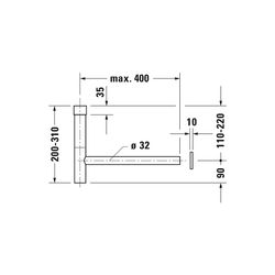 Duravit Universal Designsiphon Chrom poliert, Messing, waagerecht, geeignet für Was... DURAVIT-0050361000 4021534170133 (Abb. 1)