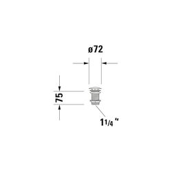 Duravit Universal Schaftventil, Gold poliert, Waschtisch ohne ÜL Höhe 75mm, Messing... DURAVIT-0050383400 4067116087079 (Abb. 1)