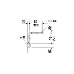 Duravit Universal Raumsparsiphon Kunststoff 1 1/4", Weiß... DURAVIT-0050760000 4053424328256 (Abb. 1)