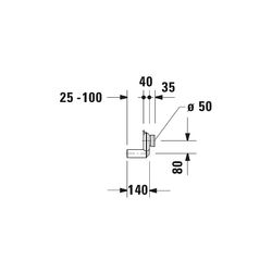 Duravit Absaugesiphon für Urinal Abgang waagerecht, verdeckt... DURAVIT-0051120000 4021534317729 (Abb. 1)