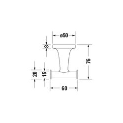 Duravit Starck T Handtuchhaken 76x60x50mm, Edelstahl gebürstet... DURAVIT-0099307000 4067116086768 (Abb. 1)