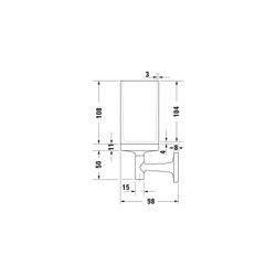 Duravit Starck T Zahnputzbecher einzeln wandhäng., Position mitte, 65x98x173mm, Chr... DURAVIT-0099311000 4053424693781 (Abb. 1)