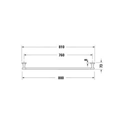 Duravit Starck T Handtuchhalter 73x810x50mm, Edelstahl gebürstet, Messing, 1 Arm, m... DURAVIT-0099437000 4067116087383 (Abb. 1)