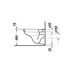 Duravit D-Code Wand-WC 560x355x385mm, Weiß Hochglanz, 6l, Tiefspüler, geschlossen, ... DURAVIT-0184090000 4021534063954 (Abb. 1)