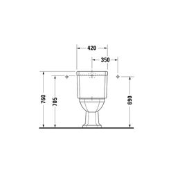 Duravit Serie 1930 Stand WC für Kombination 665x355x400mm, Weiß Hochglanz, 6l, Tief... DURAVIT-0227010000 4021534068881 (Abb. 1)