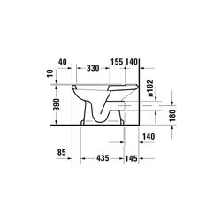 Duravit Serie 1930 Stand WC für Kombination 665x355x390mm, Weiß Hochglanz, WonderG... DURAVIT-02270900001 4021534177149 (Abb. 1)
