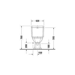 Duravit Serie 1930 Stand WC für Kombination 665x355x390mm, Weiß Hochglanz, WonderG... DURAVIT-02270900001 4021534177149 (Abb. 1)