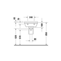 Duravit Starck 3 Waschtisch 360x500x180mm wandhäng., Weiß Hochglanz, Rechteckig, 1 ... DURAVIT-0300500000 4021534223082 (Abb. 1)