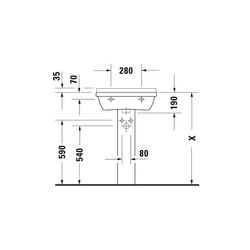 Duravit Starck 3 Waschtisch 430x550x225mm wandhäng., Weiß Hochglanz, Rechteckig, 1 ... DURAVIT-0300550000 4021534222955 (Abb. 1)