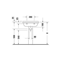 Duravit Starck 3 Waschtisch 450x600x225mm wandhäng., Weiß Hochglanz, Rechteckig, 1 ... DURAVIT-0300600000 4021534222825 (Abb. 1)