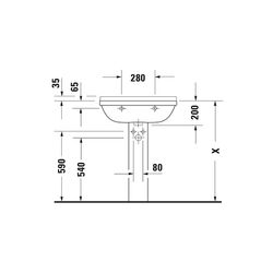 Duravit Starck 3 Waschtisch 485x650x235mm wandhäng., Weiß Hochglanz, Rechteckig, 1 ... DURAVIT-0300650000 4021534222788 (Abb. 1)