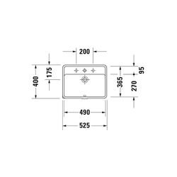 Duravit Starck 3 Einbauwaschtisch 400x525x190mm, Weiß Hochglanz, WonderGliss, mit ... DURAVIT-03024900001 4021534223341 (Abb. 1)