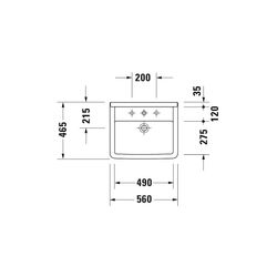 Duravit Starck 3 Einbauwaschtisch 465x560x230mm, Weiß Hochglanz, mit HLB/Überlauf, ... DURAVIT-0302560000 4021534223297 (Abb. 1)