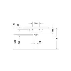 Duravit Starck 3 Waschtisch 485x1050x225mm, WonderGliss, Weiß Hochglanz, Rechtecki... DURAVIT-03041000001 4021534223440 (Abb. 1)
