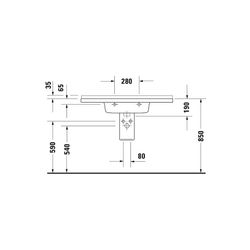 Duravit Starck 3 Waschtisch 485x1050x225mm, WonderGliss, Weiß Hochglanz, Rechtecki... DURAVIT-03041000001 4021534223440 (Abb. 1)