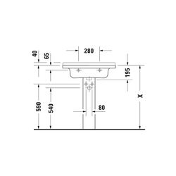 Duravit Starck 3 Waschtisch 490x700x235mm, WonderGliss, Weiß Hochglanz, Rechteckig... DURAVIT-03047000001 4021534256806 (Abb. 1)