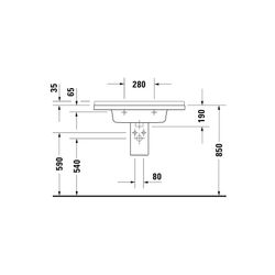 Duravit Starck 3 Waschtisch 485x850x225mm, WonderGliss, Weiß Hochglanz, Rechteckig... DURAVIT-03048000001 4021534223488 (Abb. 1)
