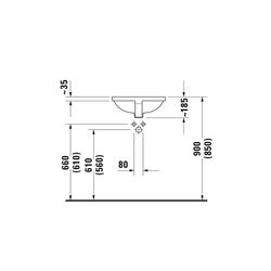 Duravit Starck 3 Einbauwaschtisch 465x465x185mm, Weiß Hochglanz, ohne HLB, mit Über... DURAVIT-0305430000 4021534812224 (Abb. 1)