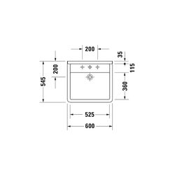 Duravit Starck 3 Waschtisch 545x600x200mm wandh. Weiß Hochglanz, Rechteckig, Wonde... DURAVIT-03096000001 4021534318238 (Abb. 1)