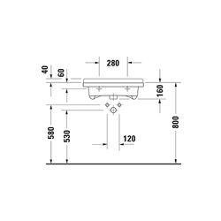 Duravit Starck 3 Waschtisch 545x600x200mm wandh. Weiß Hochglanz, Rechteckig, Wonde... DURAVIT-03096000001 4021534318238 (Abb. 1)