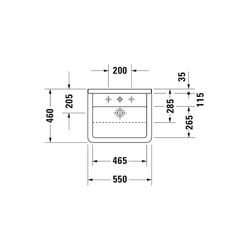 Duravit Starck 3 Halbeinbauwaschtisch 460x550x220mm, Weiß Hochglanz, 1 HL, mit Über... DURAVIT-0310550000 4021534258343 (Abb. 1)