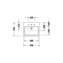 Duravit Vero Halbeinbauwaschtisch 470x550x170mm, Weiß Hochglanz, 1 HL, mit Überlauf... DURAVIT-0314550000 4021534484452 (Abb. 1)