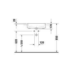Duravit Vero Halbeinbauwaschtisch 470x550x170mm, Weiß Hochglanz, 1 HL, mit Überlauf... DURAVIT-0314550000 4021534484452 (Abb. 1)