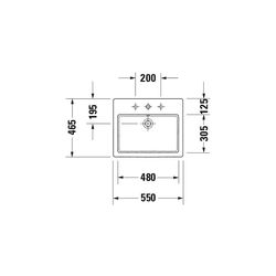 Duravit Vero Einbauwaschtisch 465x550x180mm, Weiß Hochglanz, WonderGliss, 1 HL, mi... DURAVIT-03155500001 4021534484421 (Abb. 1)